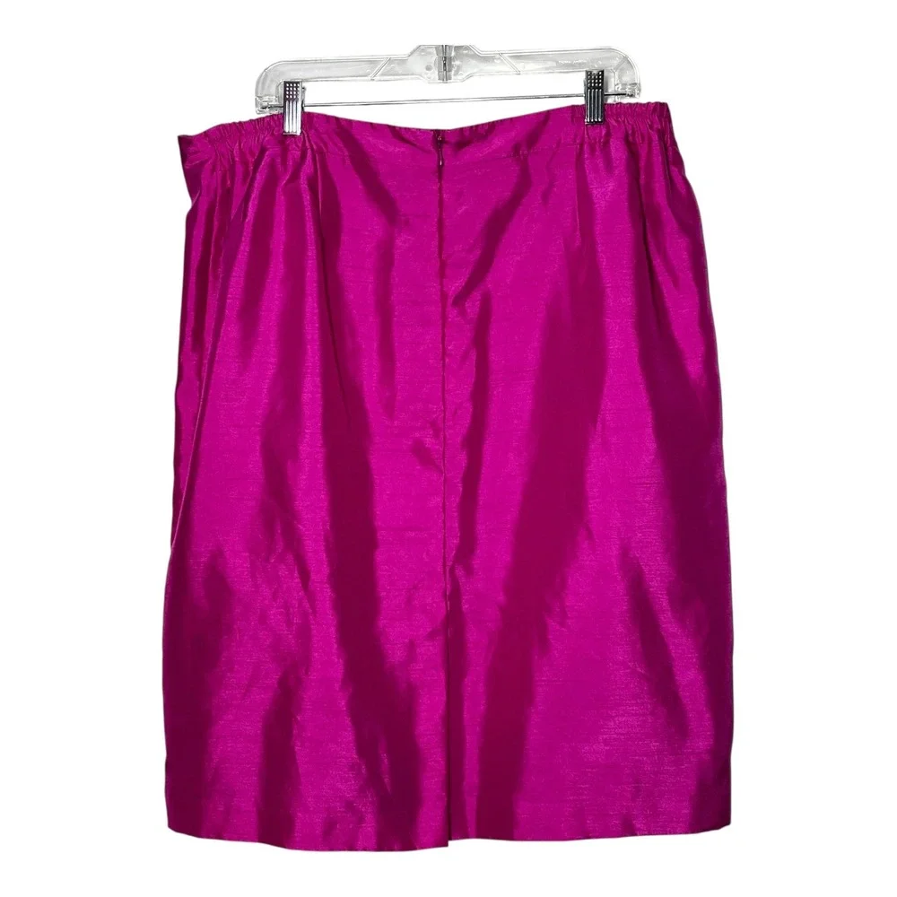 Emily Womens Magenta Pink Skirt Suit Set Rhinestone Buttons Plus‎ Size 18W